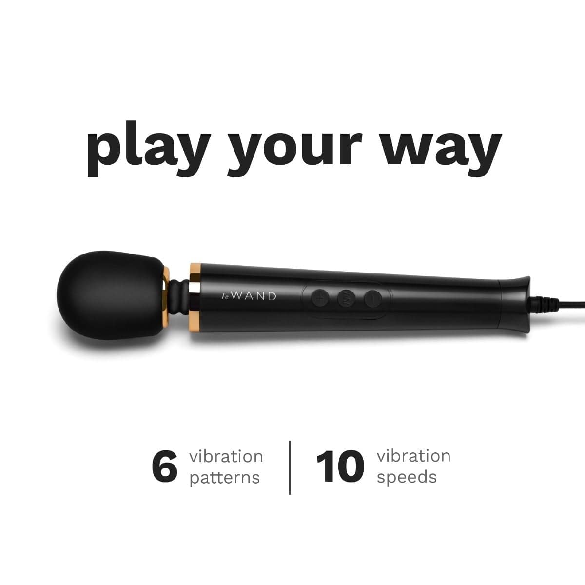 Le Wand - Powerful Petite Massage Wand Plug-In | Black/ Gold Le Wand - For Me To Love