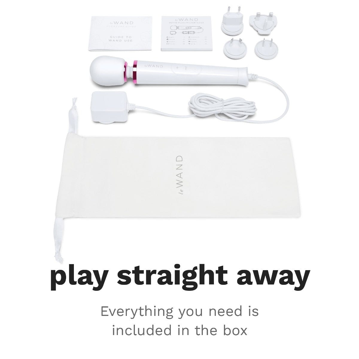 Le Wand - Powerful Petite Massage Wand Plug-In | White/ Pink Le Wand - For Me To Love