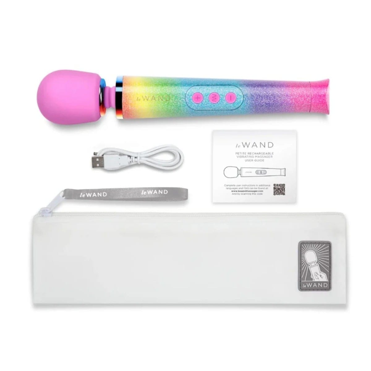 Le Wand - Powerful Petite Vibrating Massage Wand USB Rechargeable | Rainbow Ombre Le Wand - For Me To Love