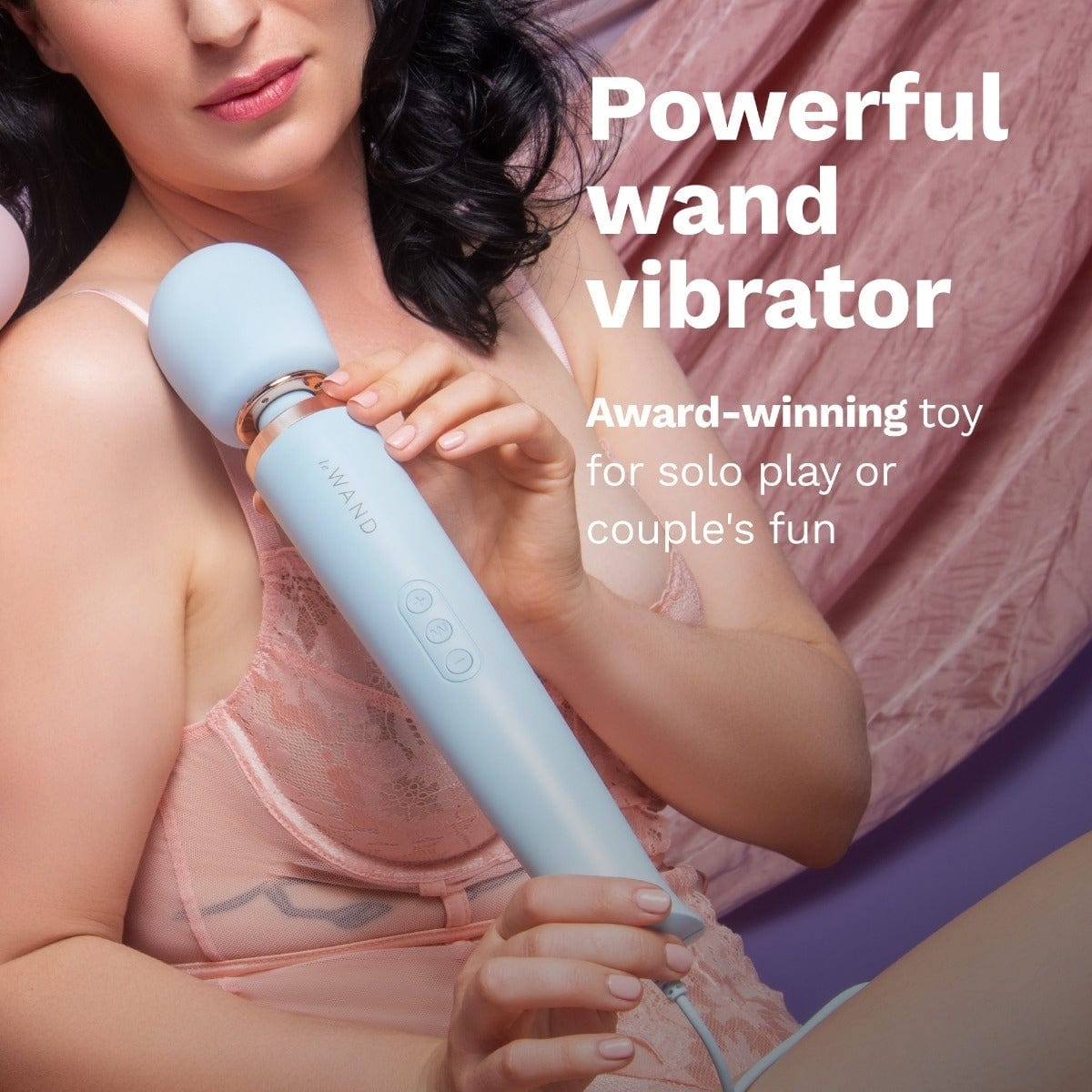 Le Wand - Powerful Plug In Vibrating Massager Wand | Light Blue Le Wand - For Me To Love