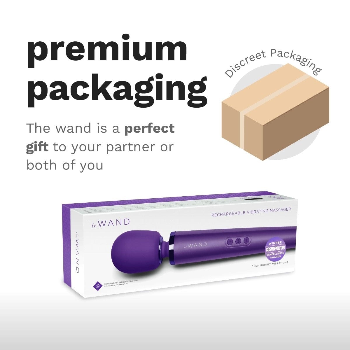 Le Wand - Rechargeable Vibrating Massager Wand | Purple Le Wand - For Me To Love