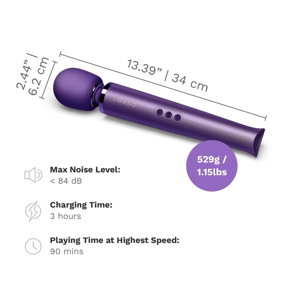 Le Wand - Rechargeable Vibrating Massager Wand | Purple Le Wand - For Me To Love
