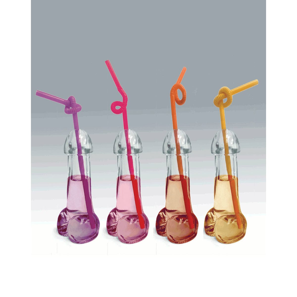 Little Genie - Glitterati Penis Drinking Glass Set of 4 | 6 Oz Little Genie - For Me To Love