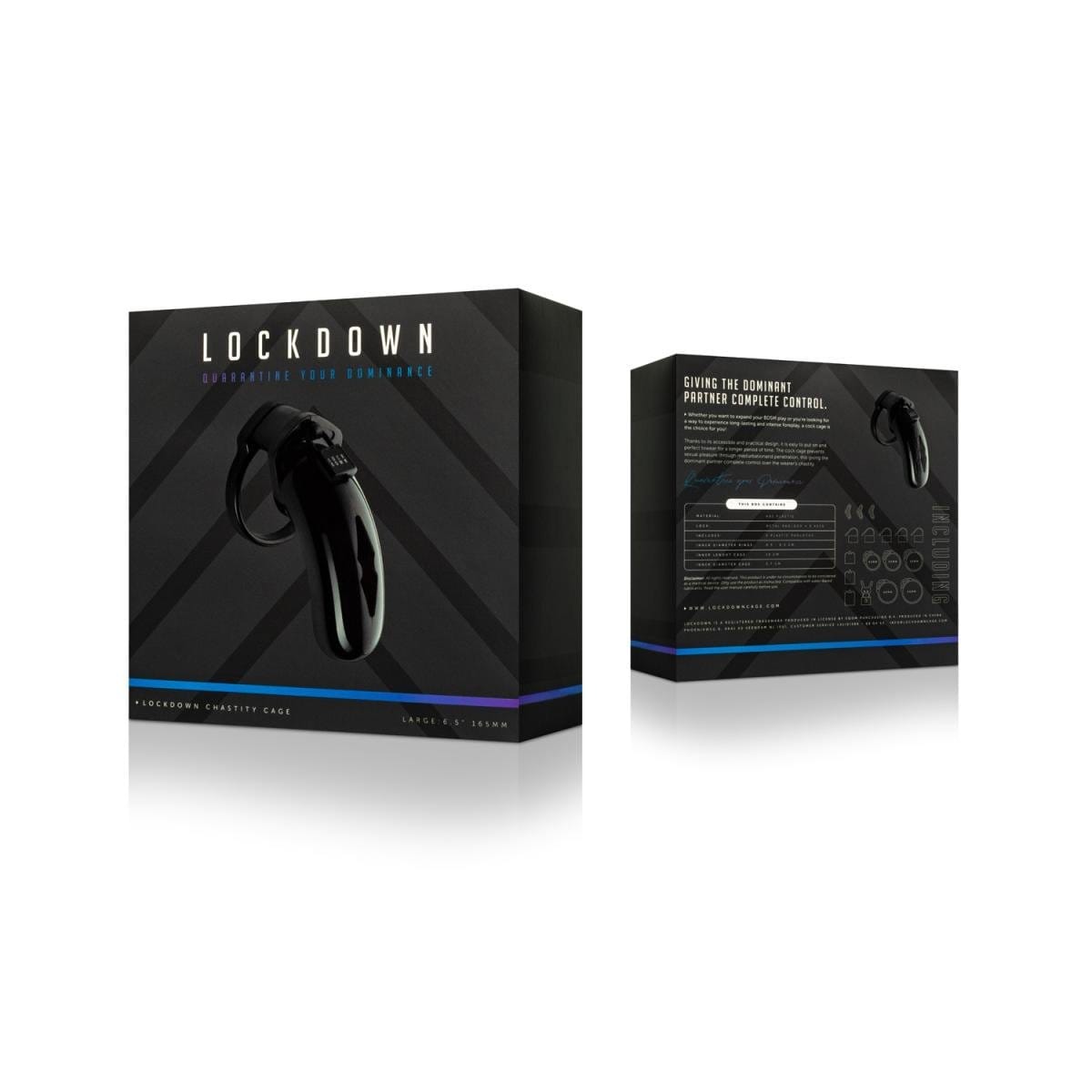 Lockdown - Black Chastity Penis Cage | Choice of Small, Medium or Large lockdown - For Me To Love