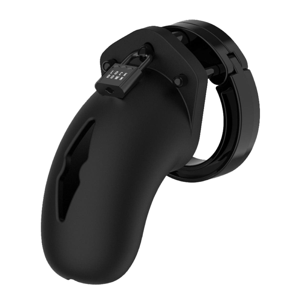 lockdown Medium Lockdown Black Chastity Cage, Choice of 3 sizes