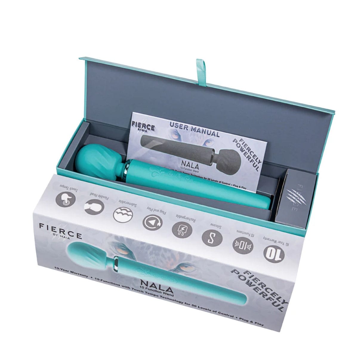 Maia Toys - Nala 10 Function Touch Tempo Plug & Play Fiercely Powerful Massage Wand | Blue Maia Toys - For Me To Love