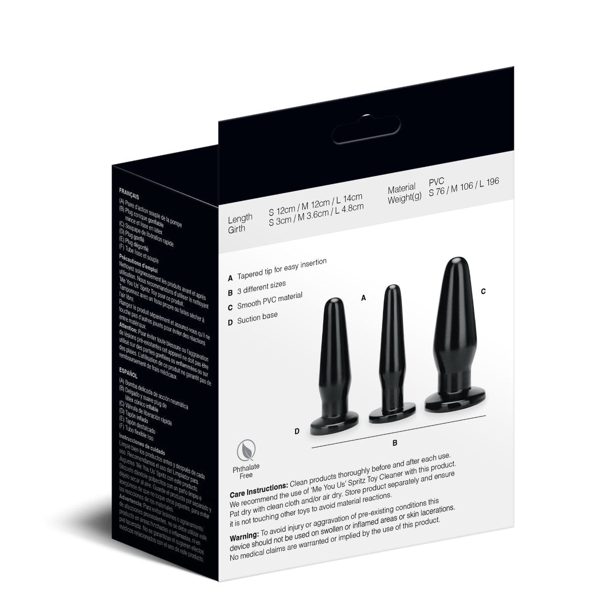 Me You Us - 3 Size Anal Training Butt Plug Kit Me You Us - For Me To Love