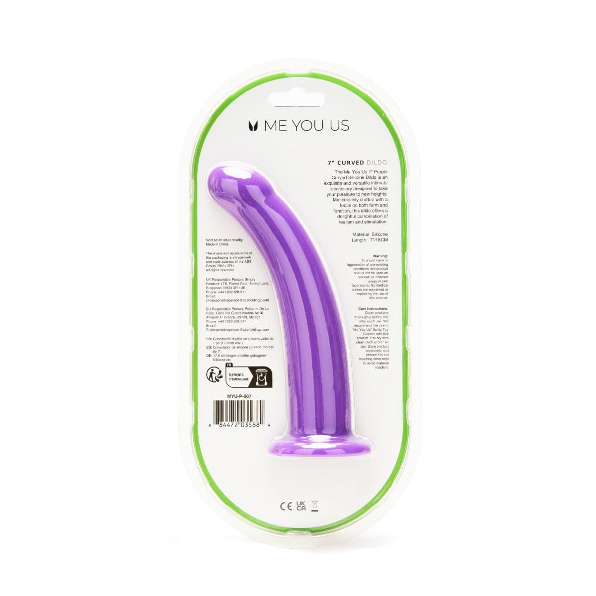 Me You Us - 7 inch Curved Silicone Dildo | Harness Compatible Me You Us - For Me To Love