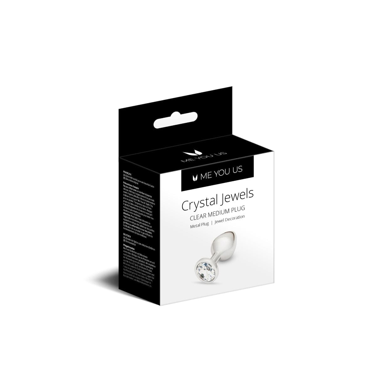 Me You Us Crystal Jewels Aluminium Butt Plug - Clear Diamond - Choice of Large or Medium Me You Us - For Me To Love