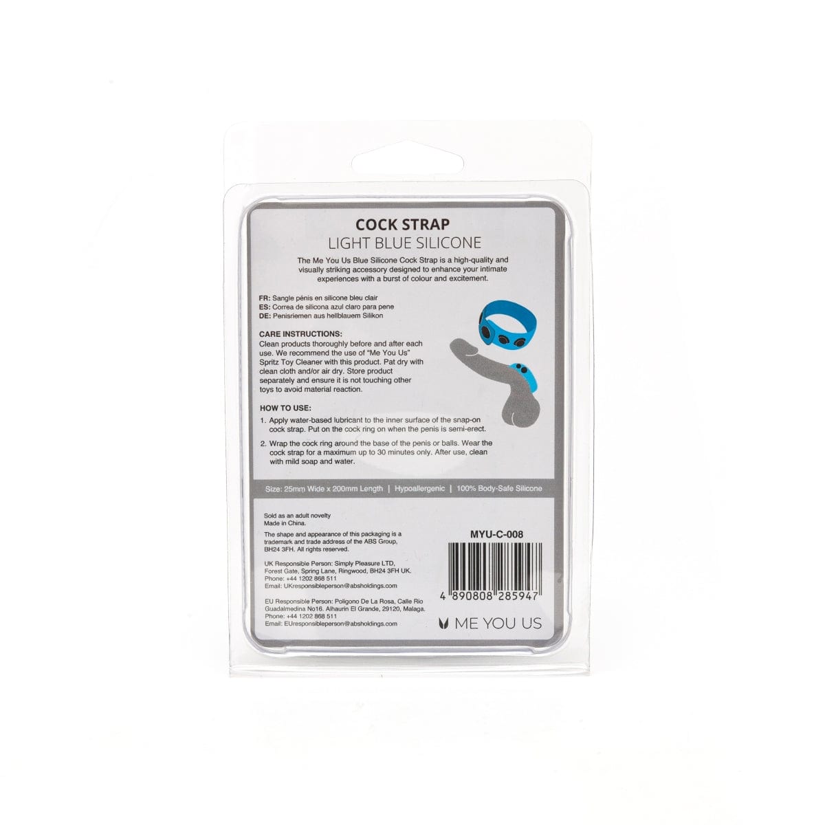 Me You Us - Light Blue Silicone Cock Strap Me You Us - For Me To Love