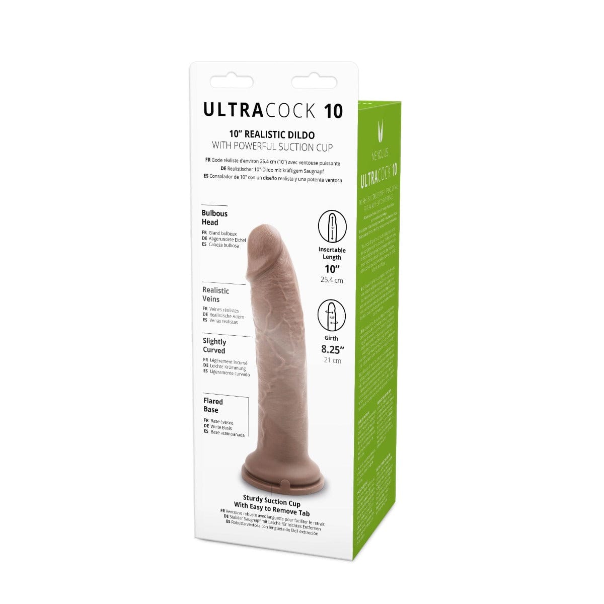 Me You Us Me You Us Ultra Cock Caramel Realistic Dildo 10 inch with Suction Cup