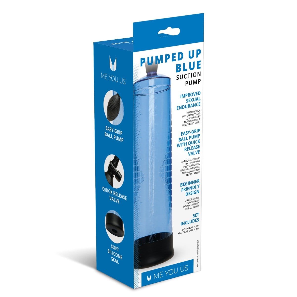 Me You Us - Pumped Up Suction Penis Pump | Blue 8.5 inches Me You Us - For Me To Love