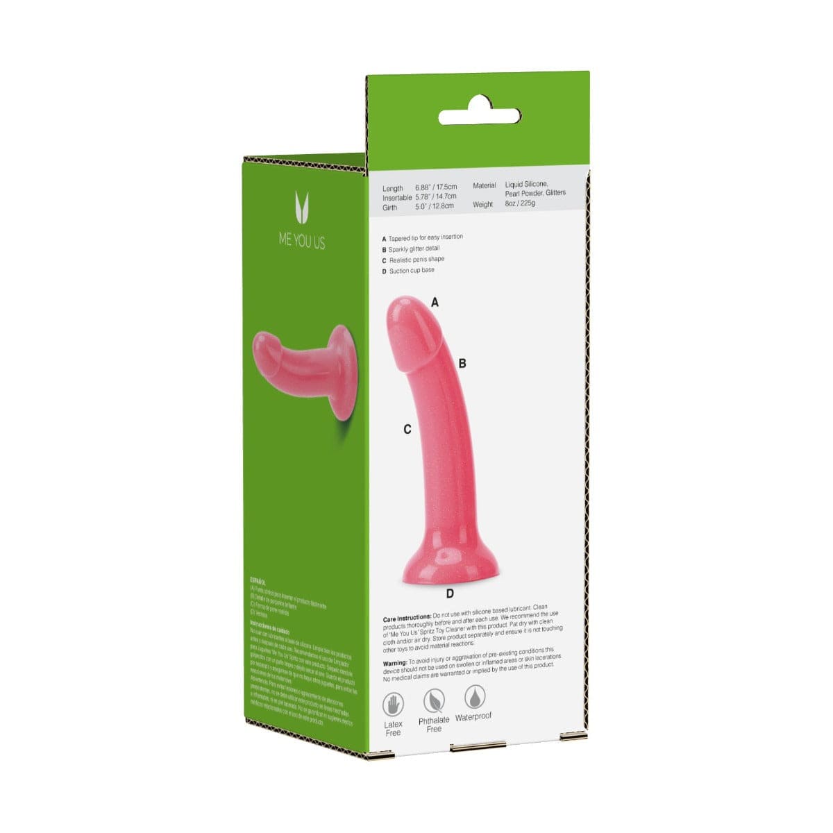 Me You Us - Shimmers Sparkly Dildo 6 inches | Choice of Black, Pink or Purple Me You Us - For Me To Love