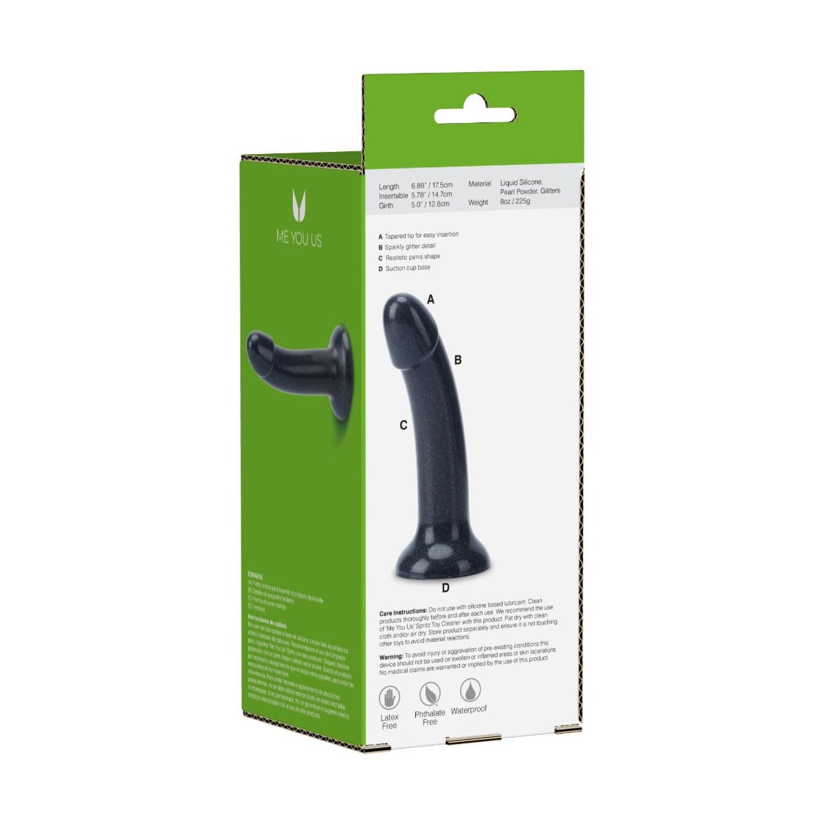 Me You Us - Shimmers Sparkly Dildo 6 inches | Choice of Black, Pink or Purple Me You Us - For Me To Love