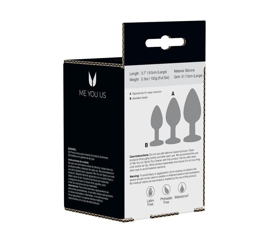 Me You Us - Trio Of Jewels Butt Plug Set - Black Me You Us - For Me To Love