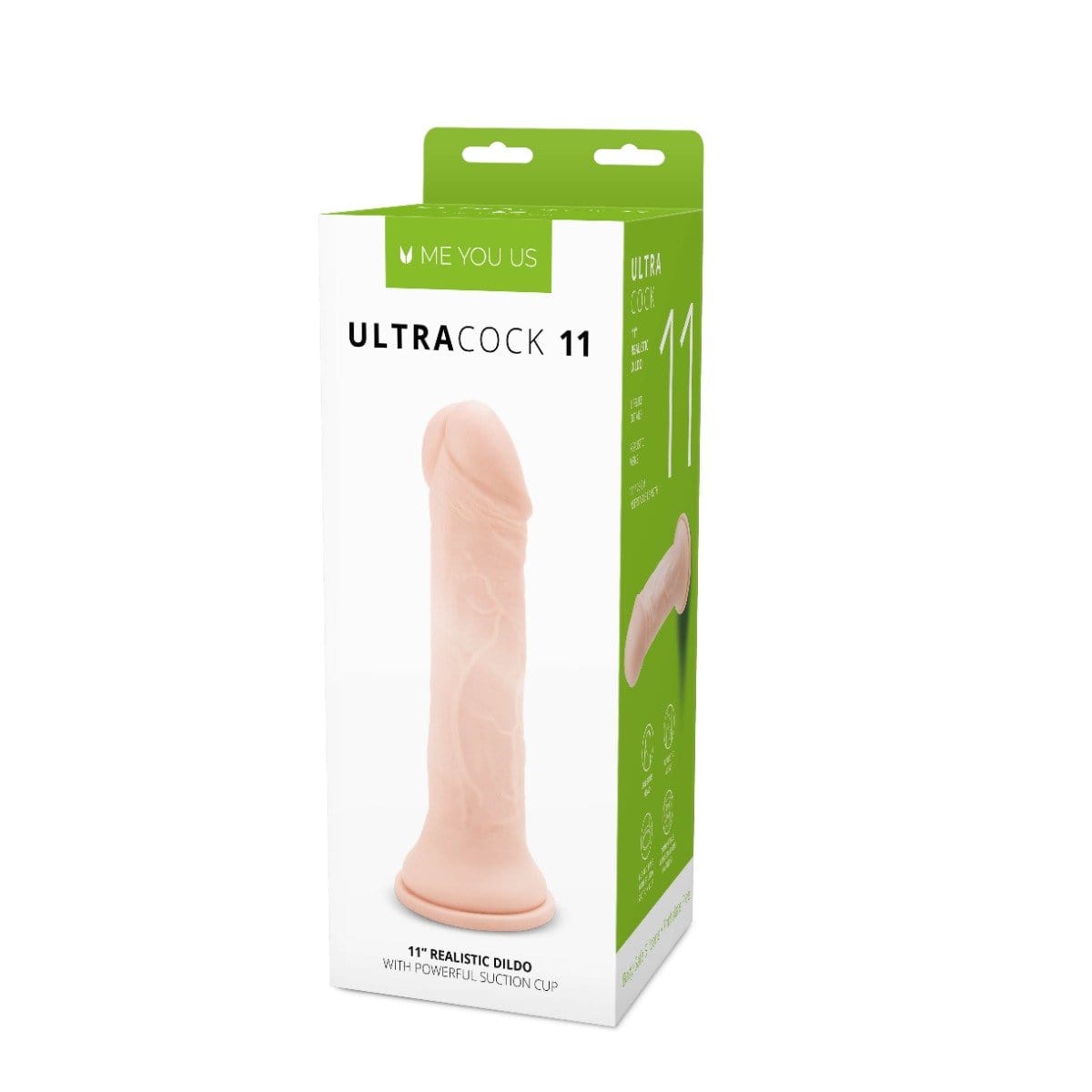 Me You Us Ultra Cock 11" Realistic Dildo with Suction Cup Base - Flesh Me You Us - For Me To Love