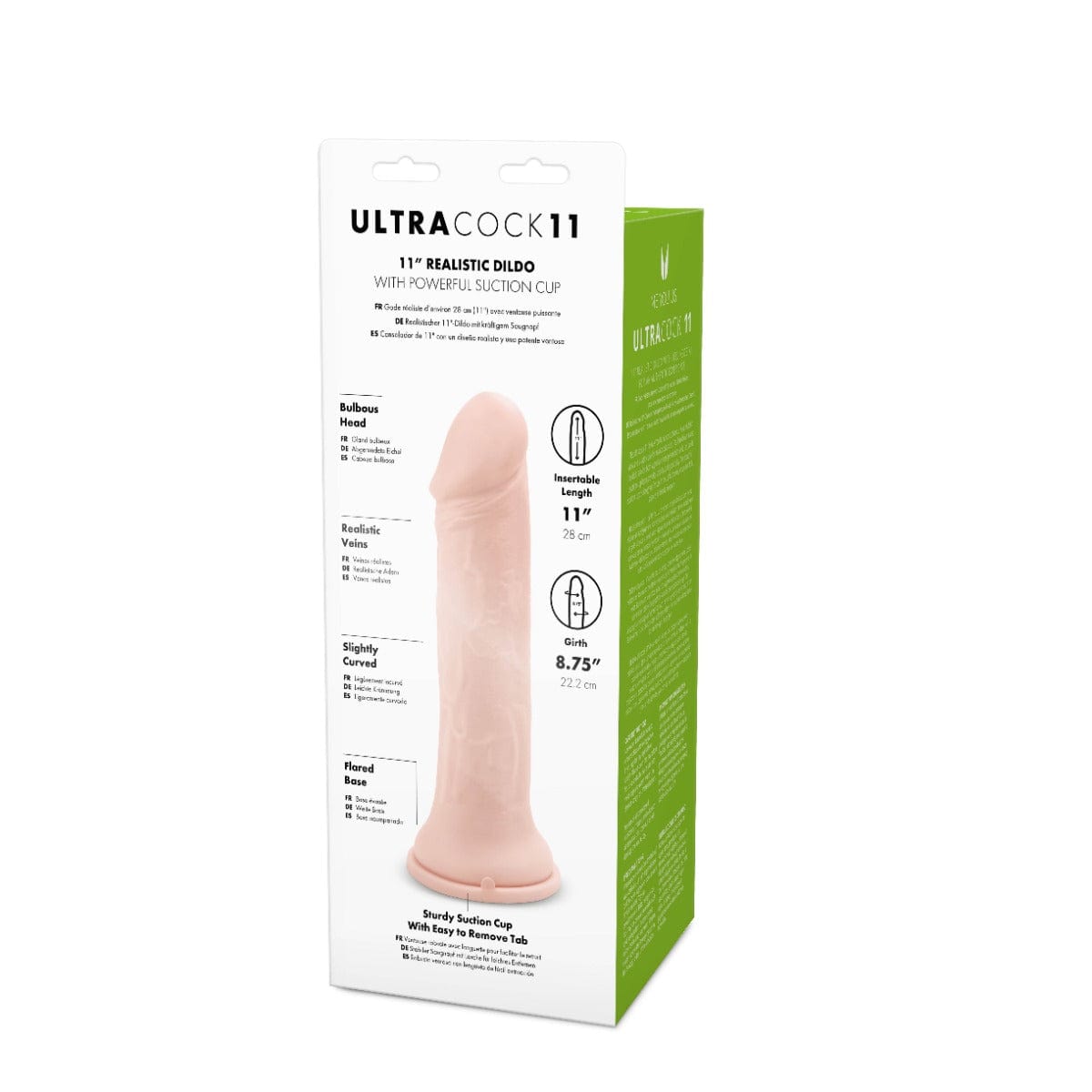 Me You Us Ultra Cock 11" Realistic Dildo with Suction Cup Base - Flesh Me You Us - For Me To Love