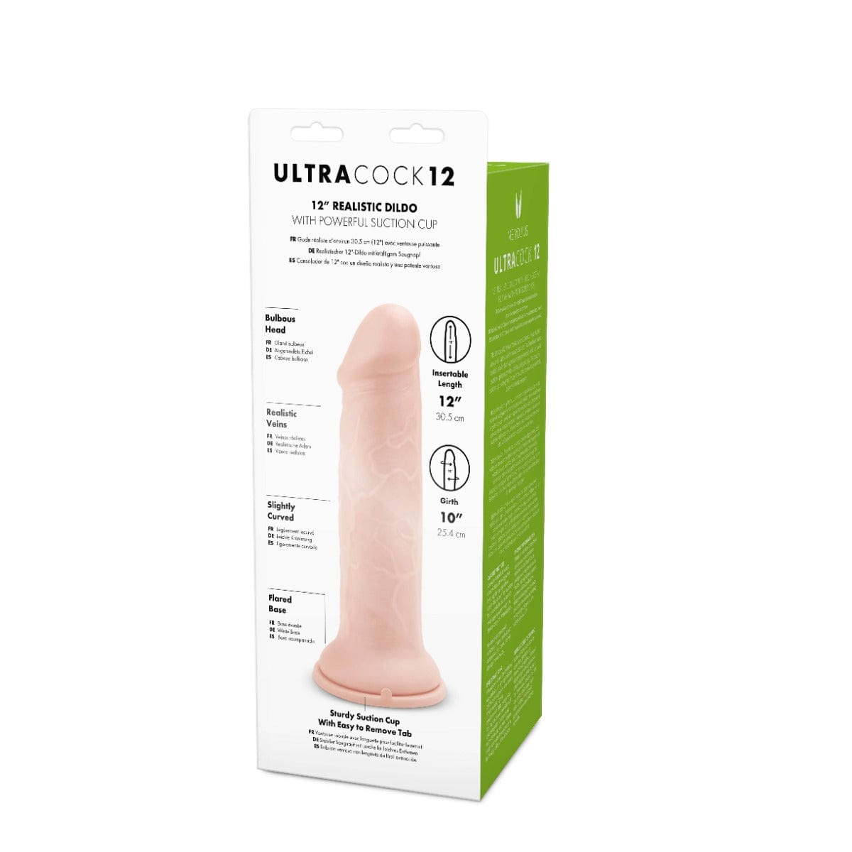 Me You Us Ultra Cock 12" Realistic Dildo with Suction Cup Base - Flesh Me You Us - For Me To Love
