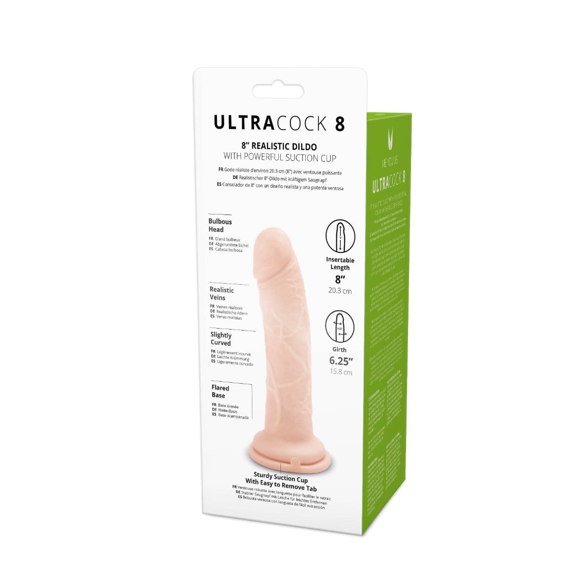 Me You Us Ultra Cock 8" Realistic Dildo with Suction Cup Base - Flesh Me You Us - For Me To Love