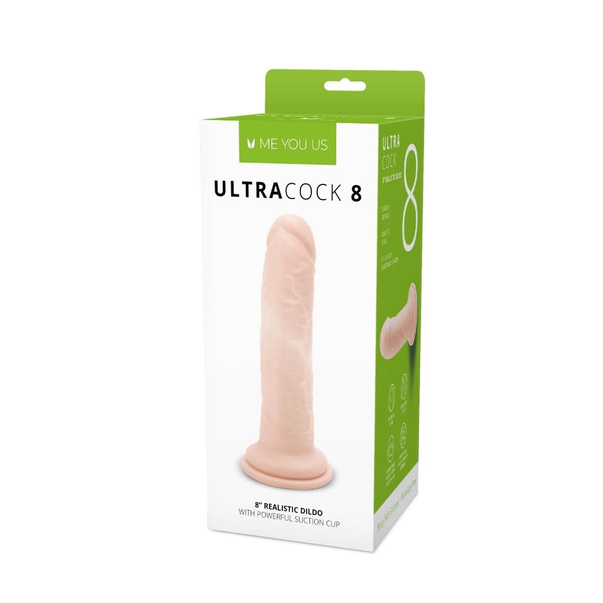 Me You Us Ultra Cock 8" Realistic Dildo with Suction Cup Base - Flesh Me You Us - For Me To Love