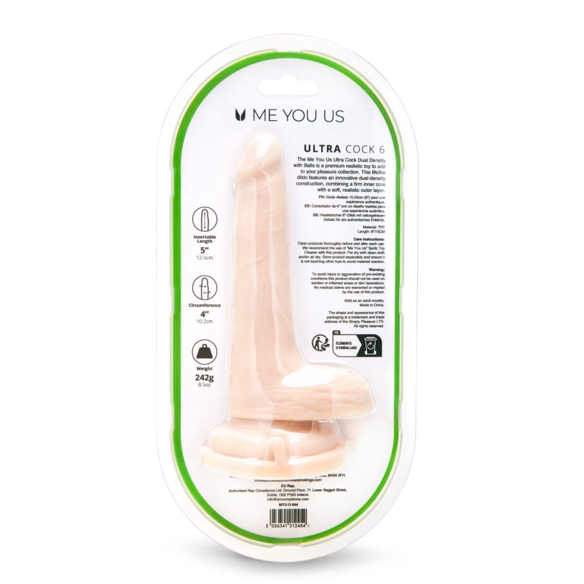 Me You Us - Ultra Cock Dual Density Dildo with Balls and Suction Cup Base | 6 inches Me You Us - For Me To Love