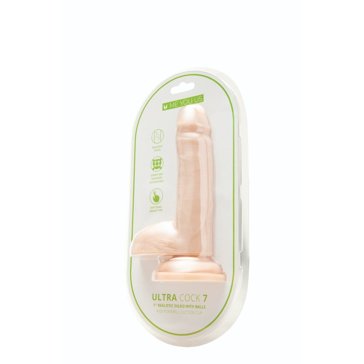 Me You Us - Ultra Cock Dual Density Dildo with Balls and Suction Cup Base | 7 inches Me You Us - For Me To Love