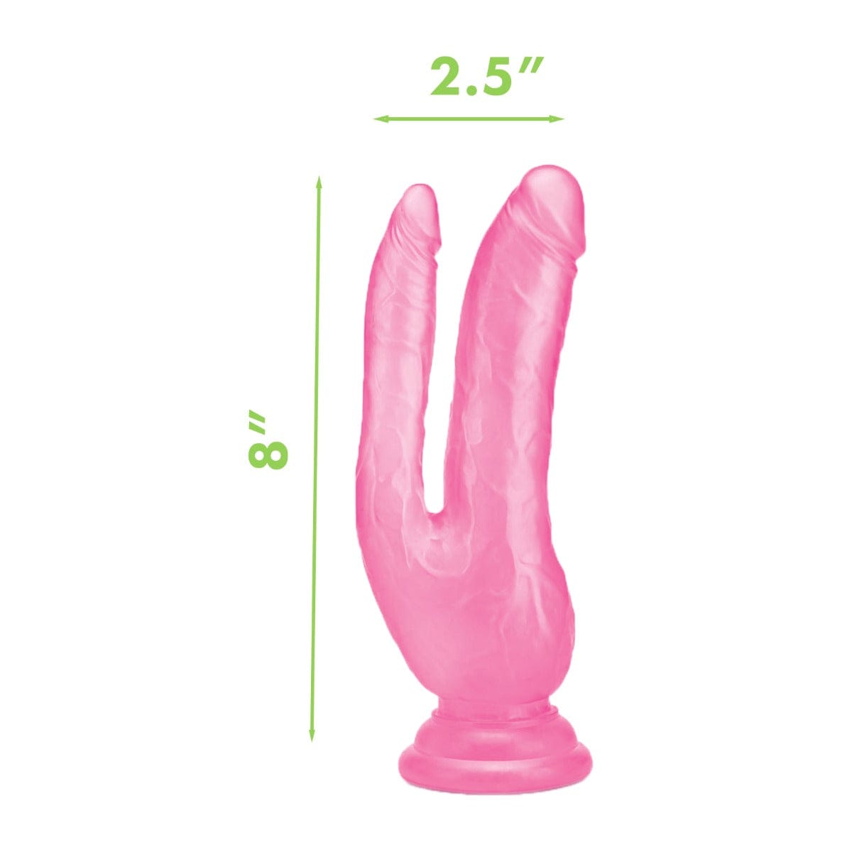 Me You Us - Ultra Cock Pink Jelly Double Penetrator Dildo with Suction Base | 8 inches Me You Us - For Me To Love