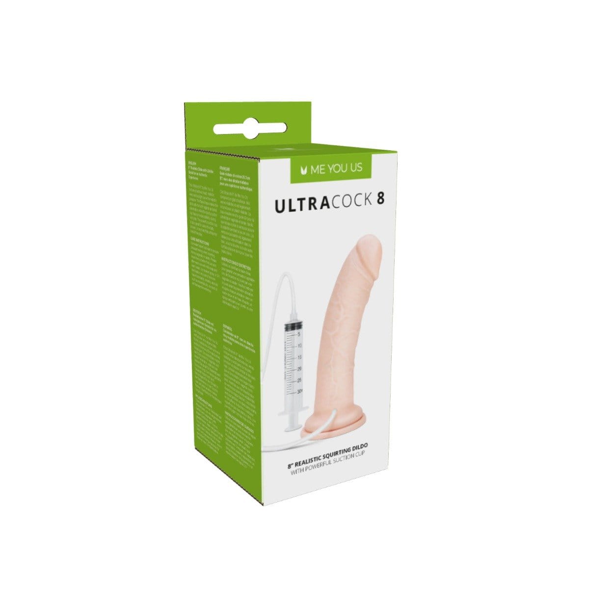 Me You Us - Ultra Cock Realistic Squirting Dildo with Suction Cup Base | 8 inches Me You Us - For Me To Love