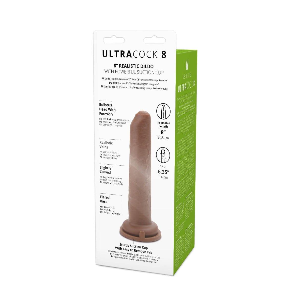 Me You Us Uncut Ultra Cock 8" Caramel Realistic Dildo with Suction Cup Base Me You Us - For Me To Love