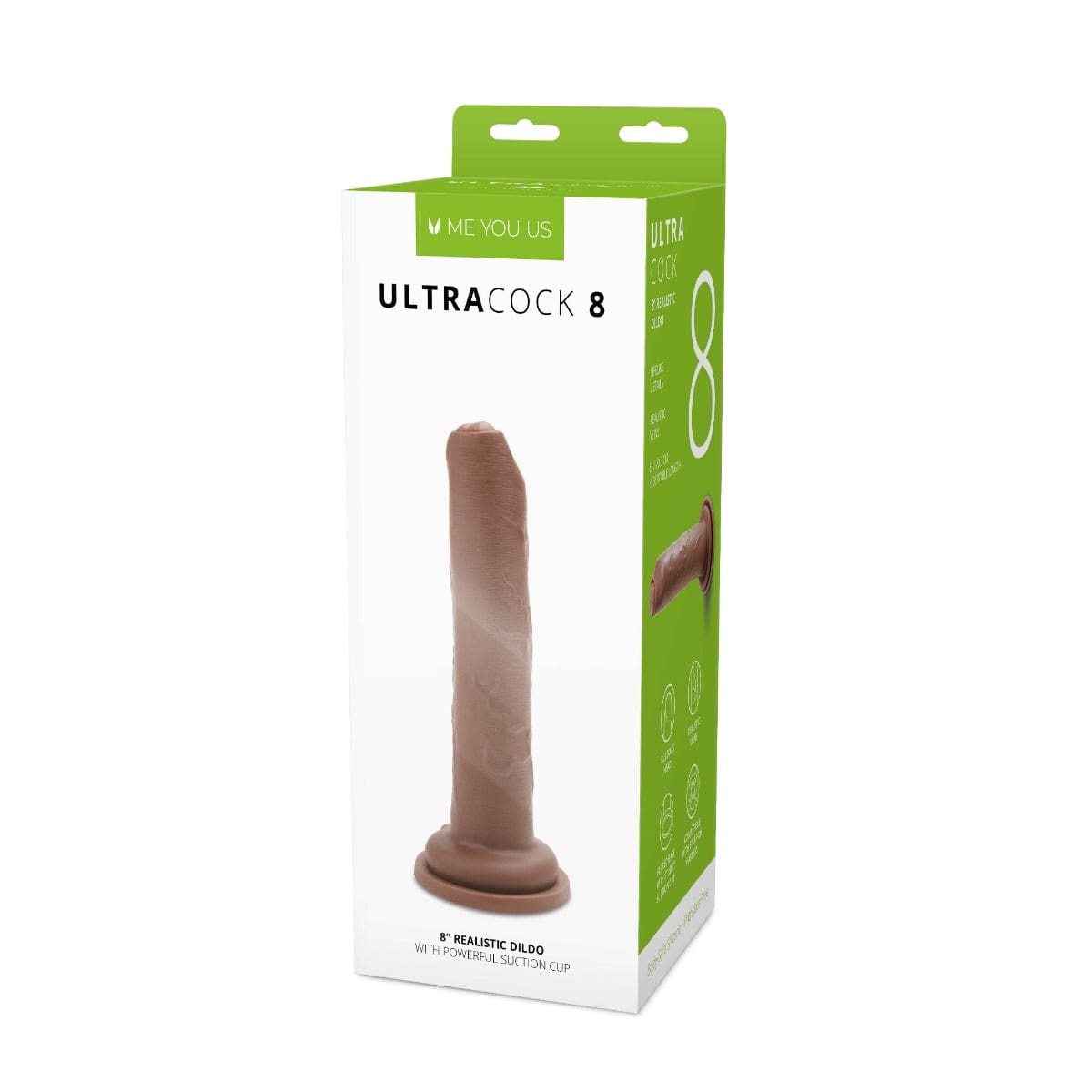 Me You Us Uncut Ultra Cock 8" Caramel Realistic Dildo with Suction Cup Base Me You Us - For Me To Love