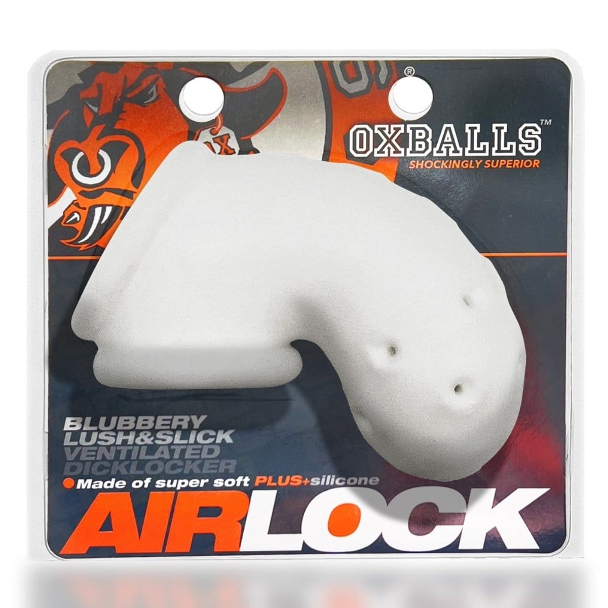Oxballs - AIRLOCK air-lite vented chastity WHITE ICE | Length 4.5 inches Oxballs - For Me To Love