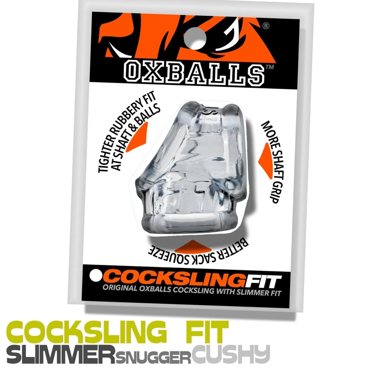 Oxballs - COCKSLING FIT Better Grip Better Squeeze Cock and Ball sling | Clear Oxballs - For Me To Love