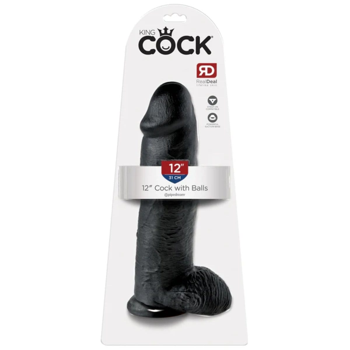 Pipedream - King Cock Extreme Black Dildo with Suction Cup Base | 12 inches Pipedream - For Me To Love
