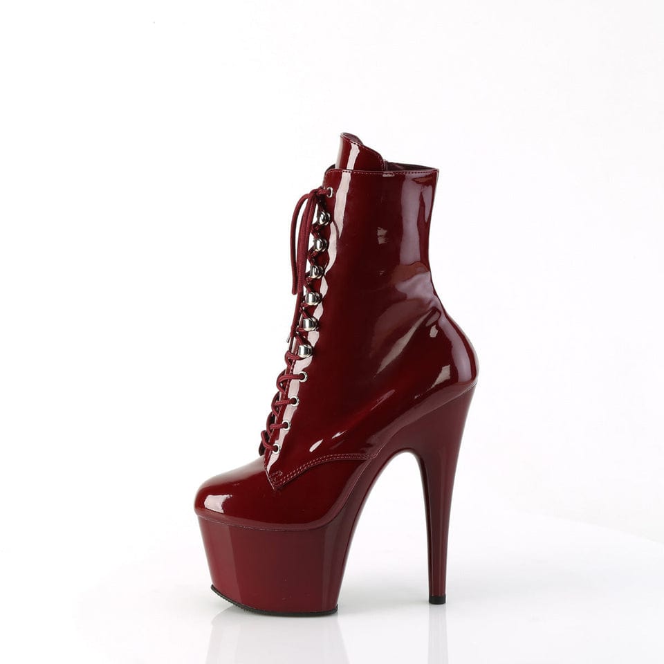 Pleaser - Adore 1020 Burgundy Patent Ankle Boot with 7 inch Platform Heel | UK 2-11 Pleaser - For Me To Love