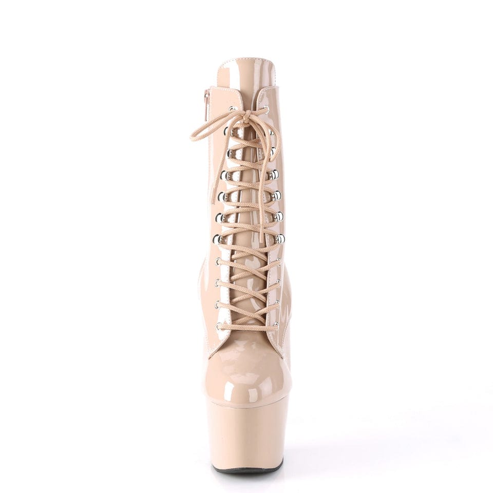 Pleaser - Adore 1020 Nude Patent Ankle Boot with 7 inch Platform Heel | UK 2-11 Pleaser - For Me To Love