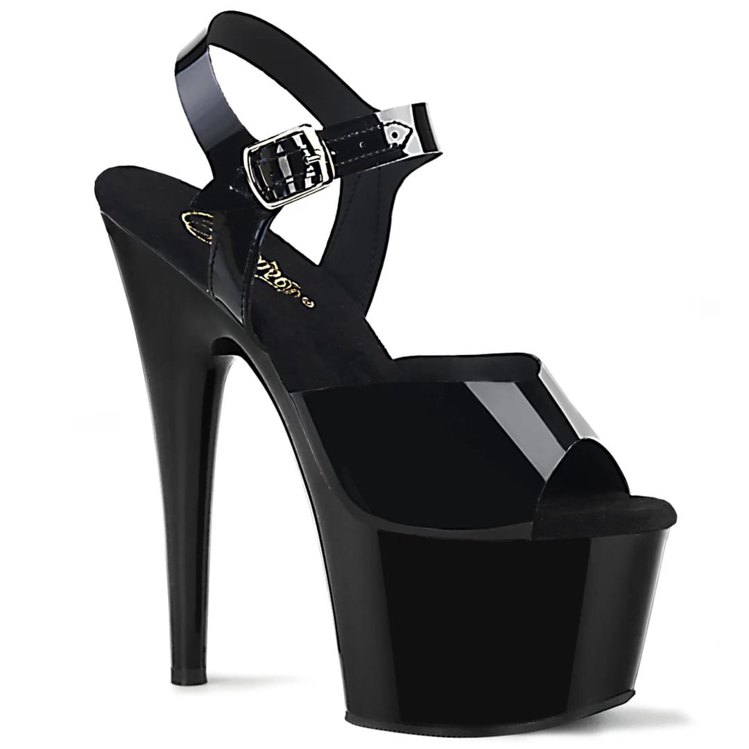 Pleaser - Adore 708N Black Platform Stilettos with 7 inch Heel | UK 2-11 Pleaser - For Me To Love