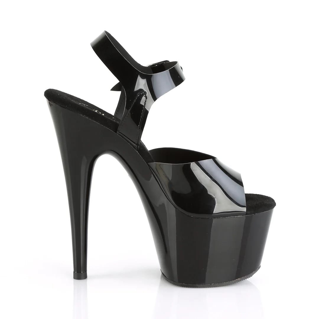Pleaser - Adore 708N Black Platform Stilettos with 7 inch Heel | UK 2-11 Pleaser - For Me To Love