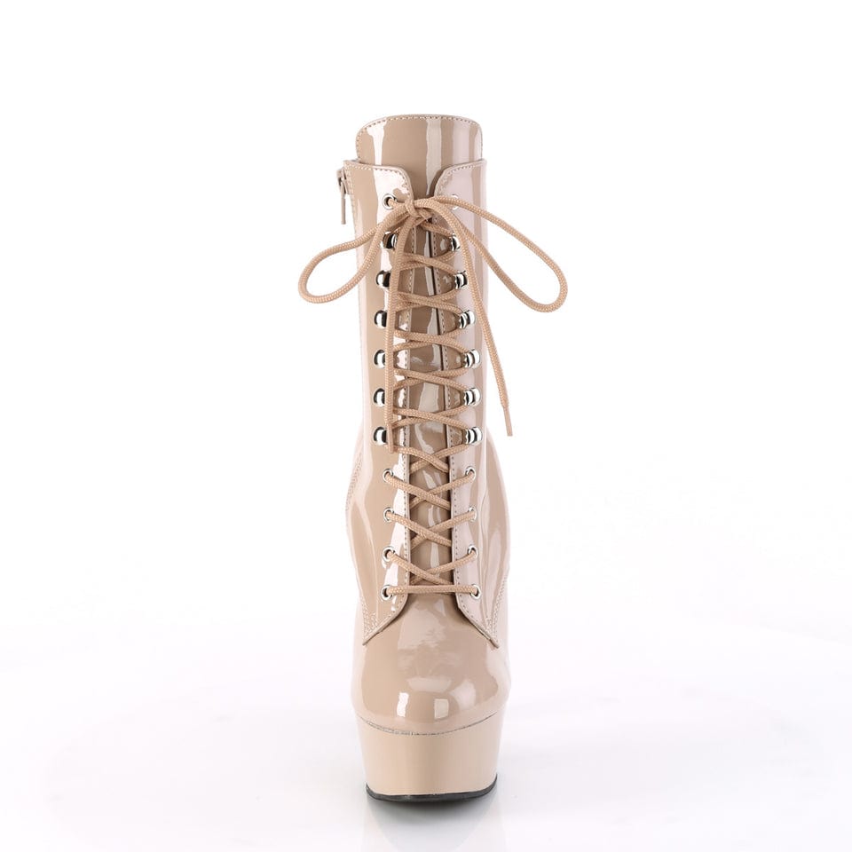 Pleaser - Delight 1020 Beige Patent Ankle Boot with 6 inch Platform Heel | UK 2-11 Pleaser - For Me To Love