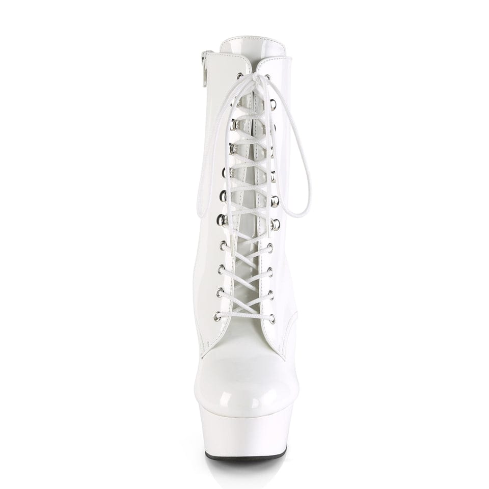 Pleaser - Delight 1020 White Patent Ankle Boot with 6 inch Platform Heel | UK 2-11 Pleaser - For Me To Love