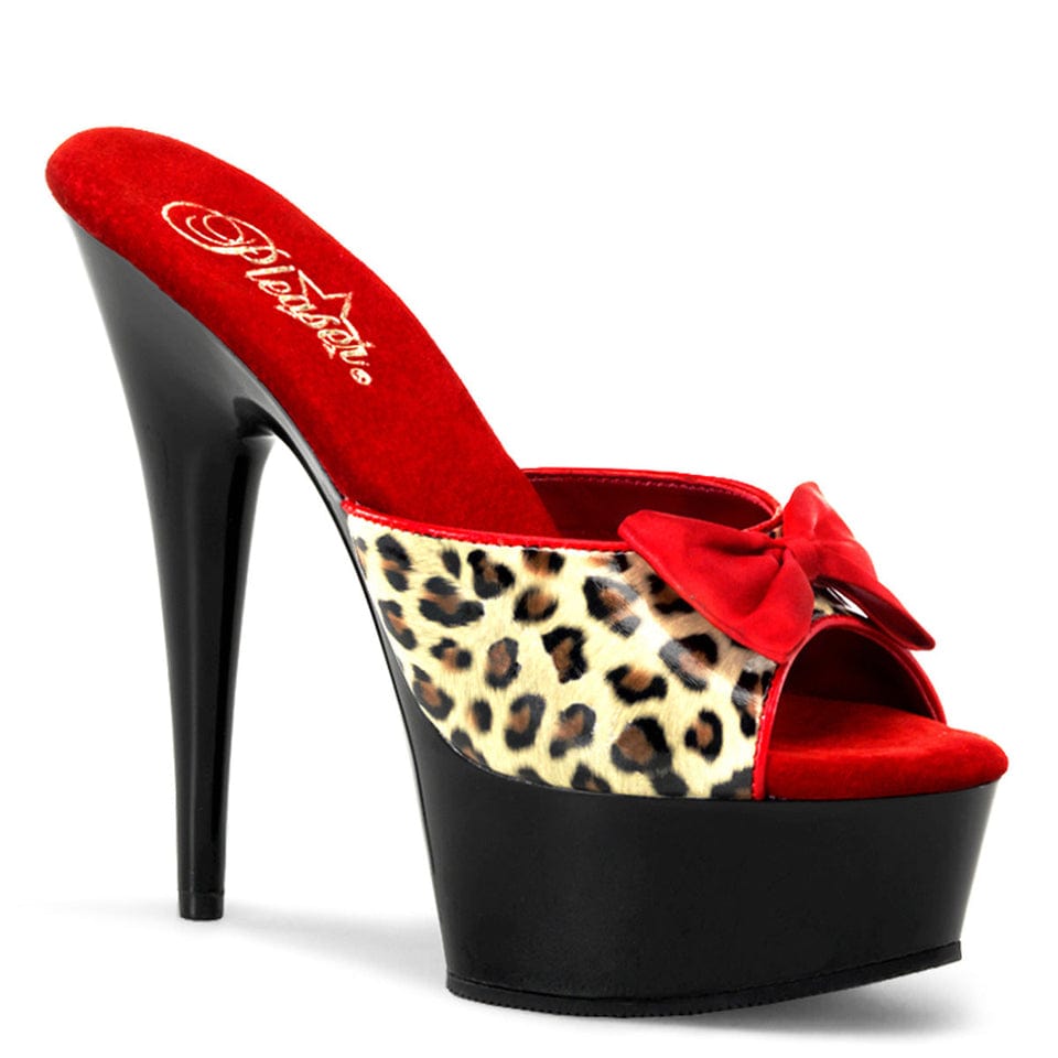 Pleaser - Delight 601-6 Leopard Print Platform Mules with 6 inch Heel | UK 2-11 Pleaser - For Me To Love
