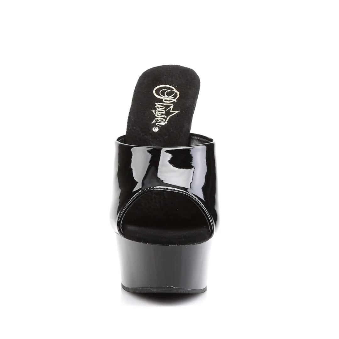 Pleaser - Delight 601 Black Patent Platform Mules with 6 inch Heel | UK 2-11 Pleaser - For Me To Love