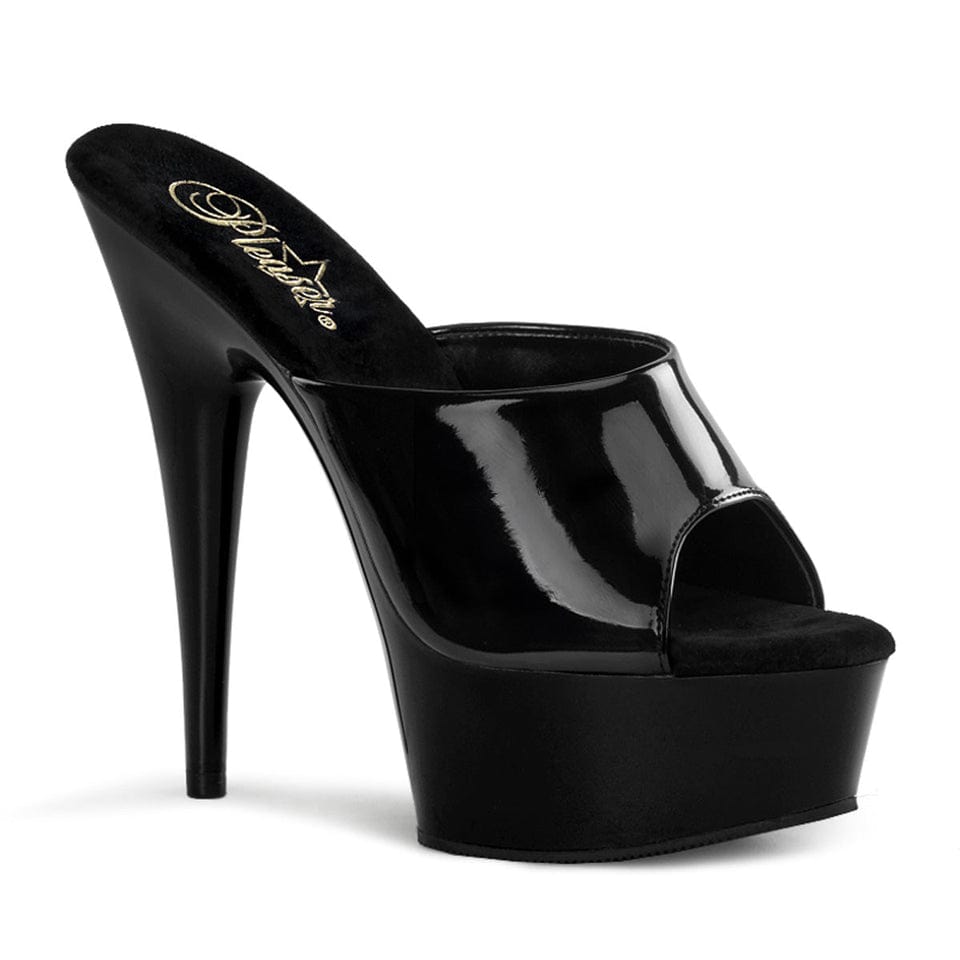 Pleaser - Delight 601 Black Platform Mules with 6 inch Heel | UK 2-11 Pleaser - For Me To Love