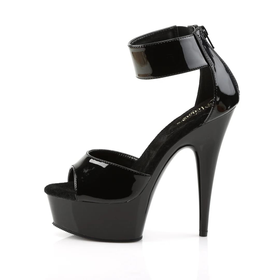 Pleaser - Delight 670-3 Black Patent Platform Stilettos with 6 inch Heel | UK 2-11 Pleaser - For Me To Love