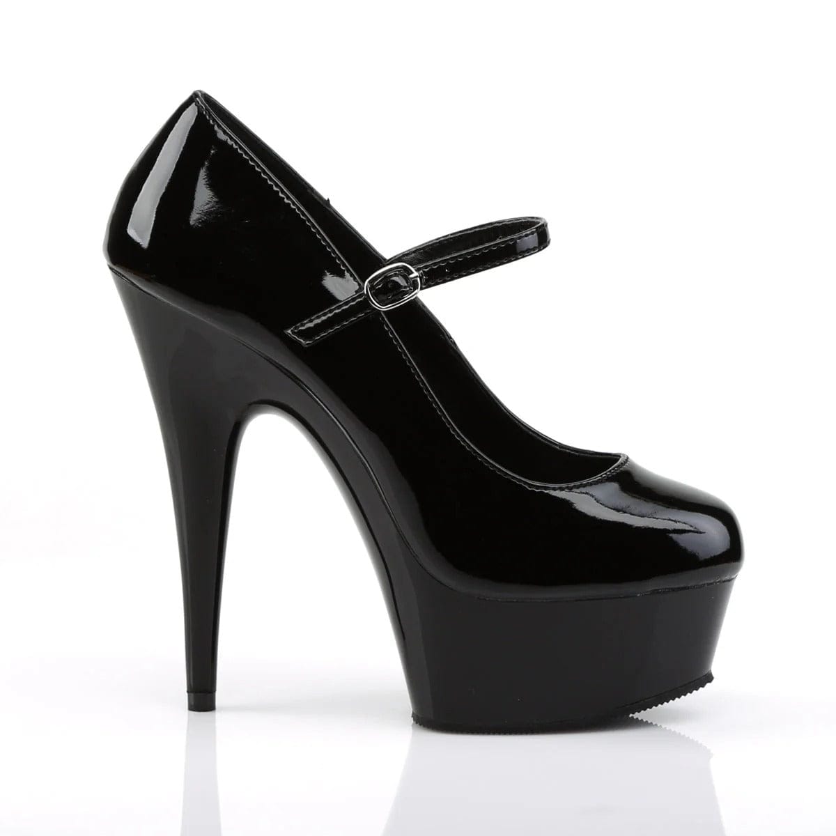 Pleaser - Delight 687 Black Patent Mary Jane Platform Pumps with 6 inch Heel | UK 2-11 Pleaser - For Me To Love