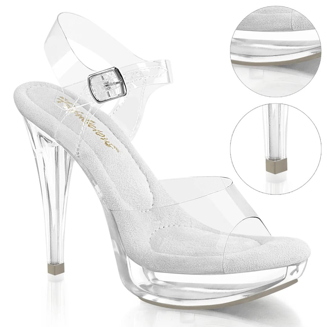 Pleaser Fabulicious - Cocktail 508 Clear Platform Stiletto with 5 inch Heel | UK 2-11 Pleaser - For Me To Love