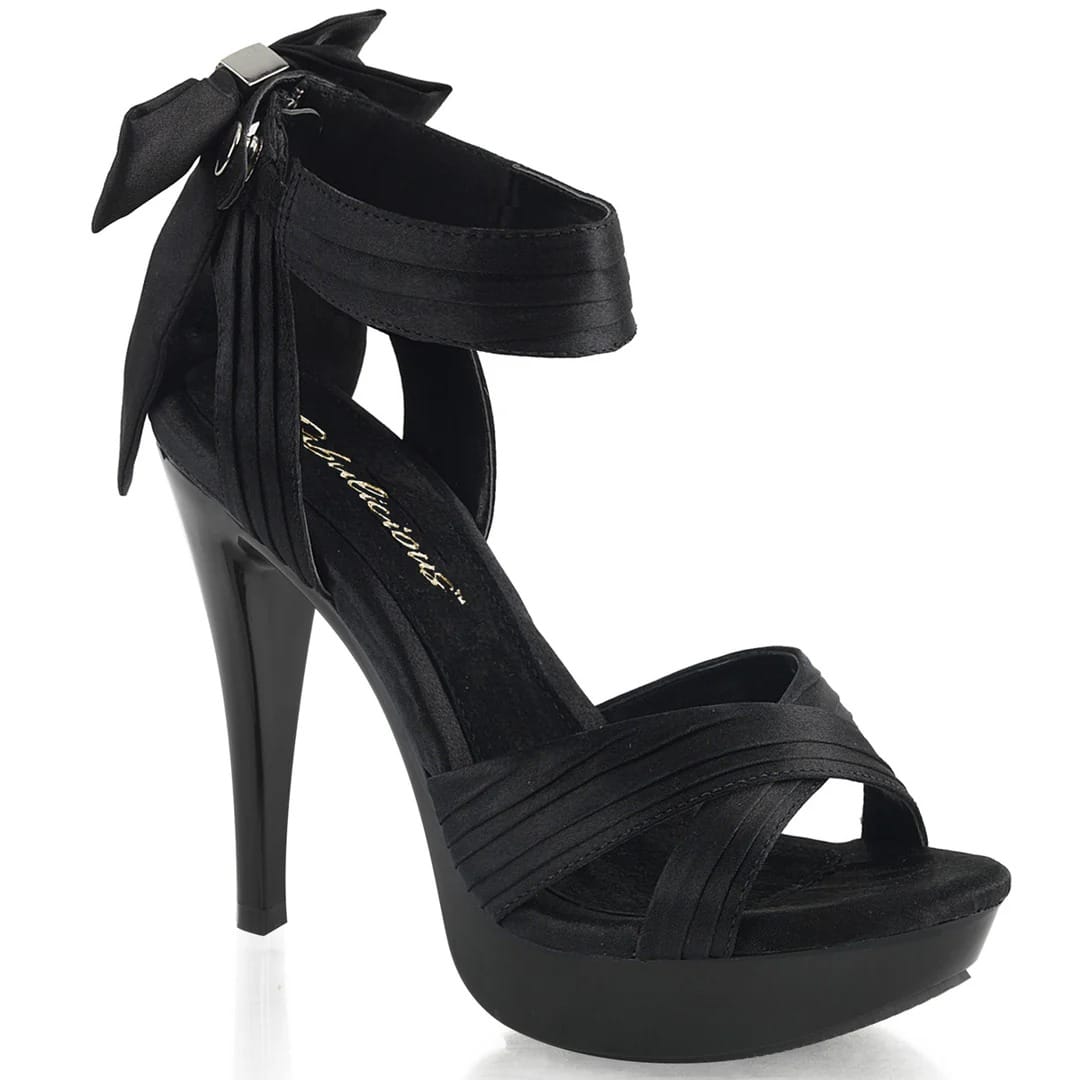 Pleaser - Fabulicious Cocktail 568 Black Platform Heels with Bow Detail | UK 2-11 Pleaser - For Me To Love