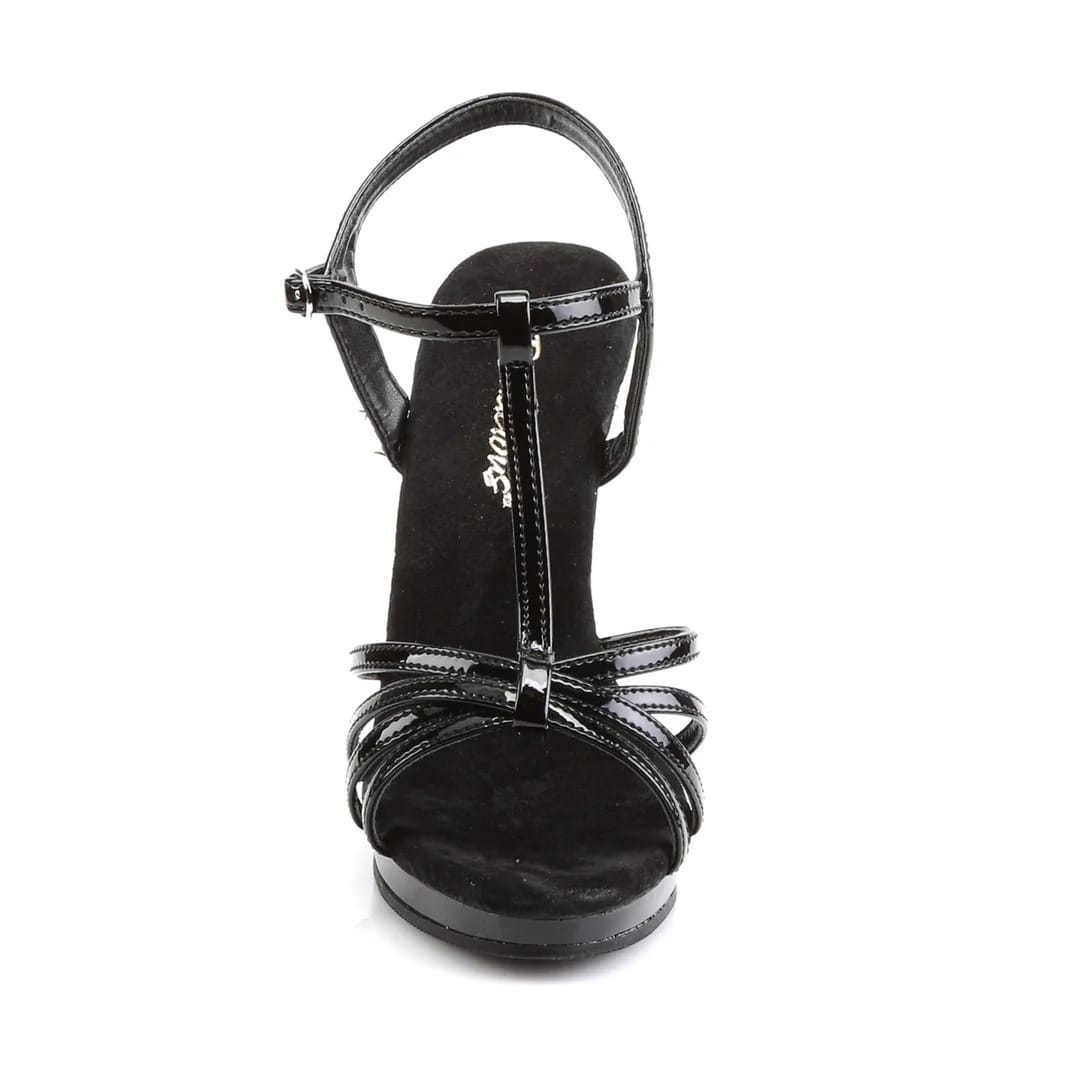 Pleaser Fabulicious - Flair 420 Black Strappy Platform Sandal with 4.5 inch Heel | UK 2-13 Pleaser - For Me To Love
