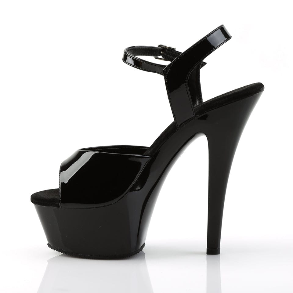 Pleaser - Kiss 209 Black Patent Platform Stilettos with 6 inch Heel | UK 2-11 Pleaser - For Me To Love