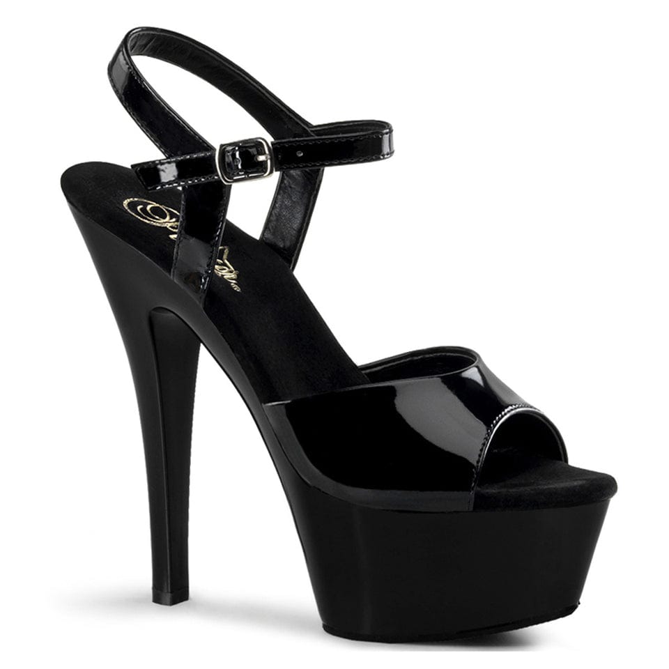 Pleaser - Kiss 209 Black Patent Platform Stilettos with 6 inch Heel | UK 2-11 Pleaser - For Me To Love