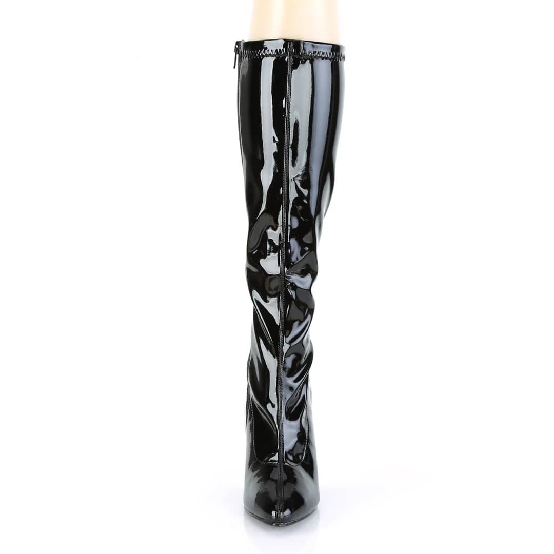 Pleaser - Seduce 2000 Black Patent Single Sole Knee-High Boots with 5" Heel | UK 3-13 Pleaser - For Me To Love